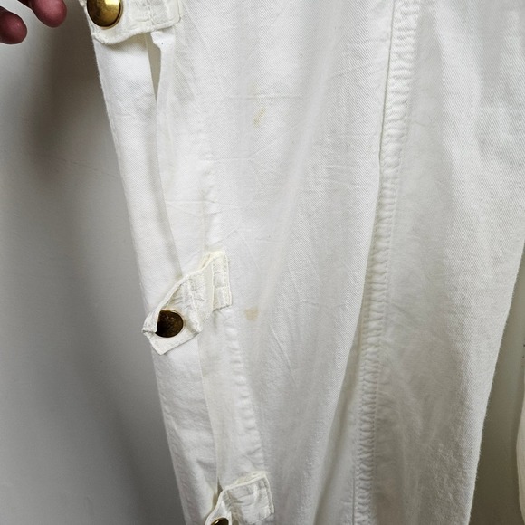 Vintage 80s Victor O'BADIDO'NC Jumpsuit S‎ Off White Cotton Satin Open Sides - Picture 14 of 16